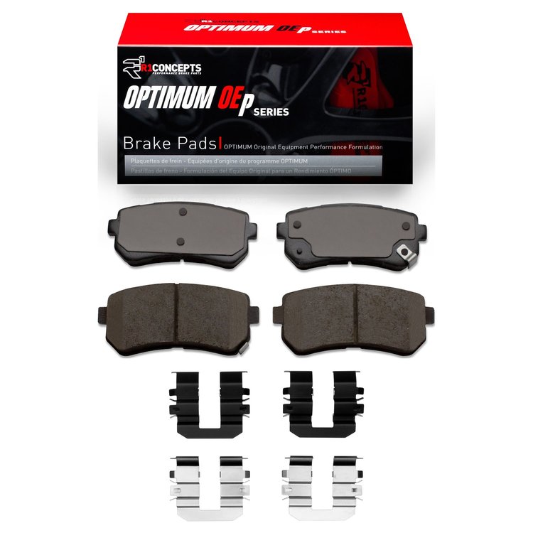 Optimum OE Brake Pads & Hardware Kit, 2006-2019 Fits Multiple Makes/Models, Position: Rear