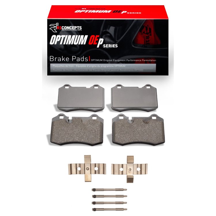 Optimum OE Brake Pads & Hardware Kit, 2007-2019 Maserati, Position: Rear