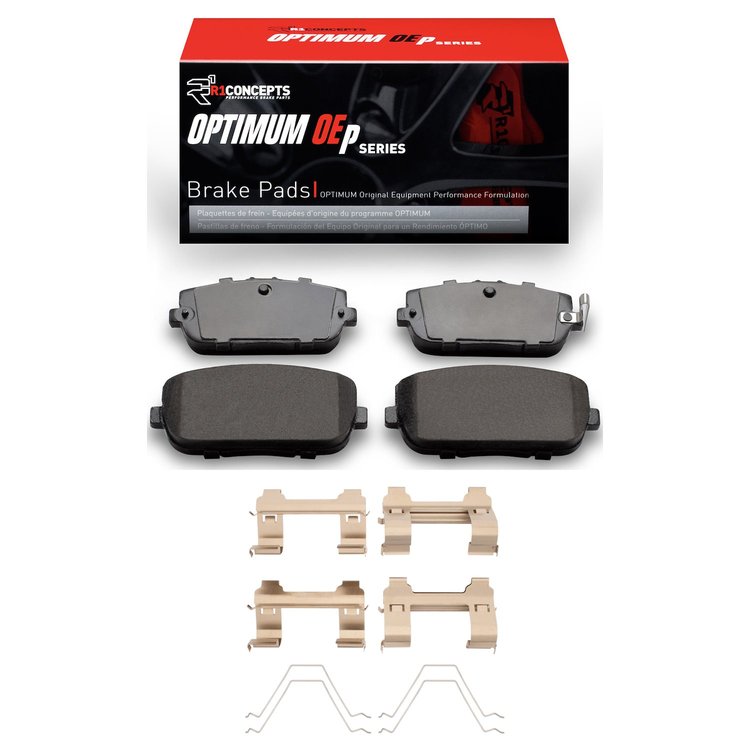 Optimum OE Brake Pads & Hardware Kit, Fits Select Fits Multiple Makes/Models, Position: Rear