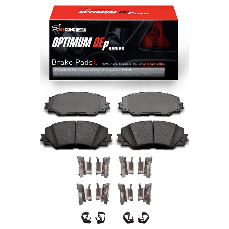 Optimum OE Brake Pads & Hardware Kit, 2006-2019 Fits Multiple Makes/Models, Position: Front