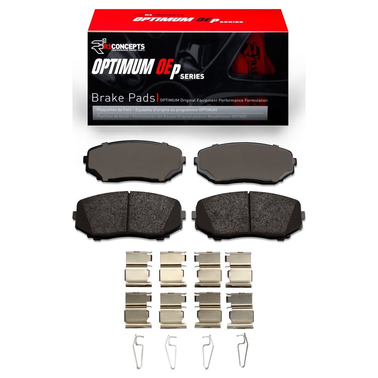 Optimum OE Brake Pads & Hardware Kit, 2007-2015 Ford/Lincoln/Mercury/Mazda, Position: Front