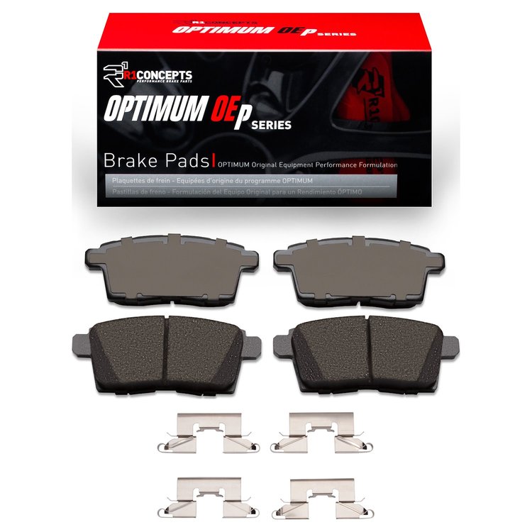 Optimum OE Brake Pads & Hardware Kit, 2007-2015 Ford/Lincoln/Mercury/Mazda, Position: Rear