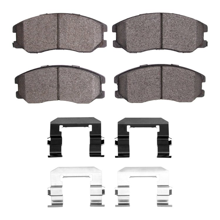 Optimum OE Brake Pads & Hardware Kit, 2007-2015 GM, Position: Front