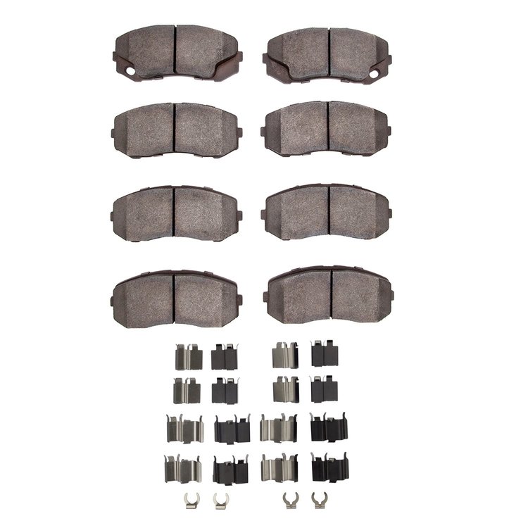 Optimum OE Brake Pads & Hardware Kit, 2005-2011 Fits Multiple Makes/Models, Position: Front & Rear