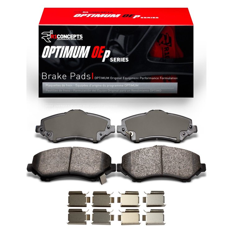 Optimum OE Brake Pads & Hardware Kit, 2007-2018 Fits Multiple Makes/Models, Position: Front
