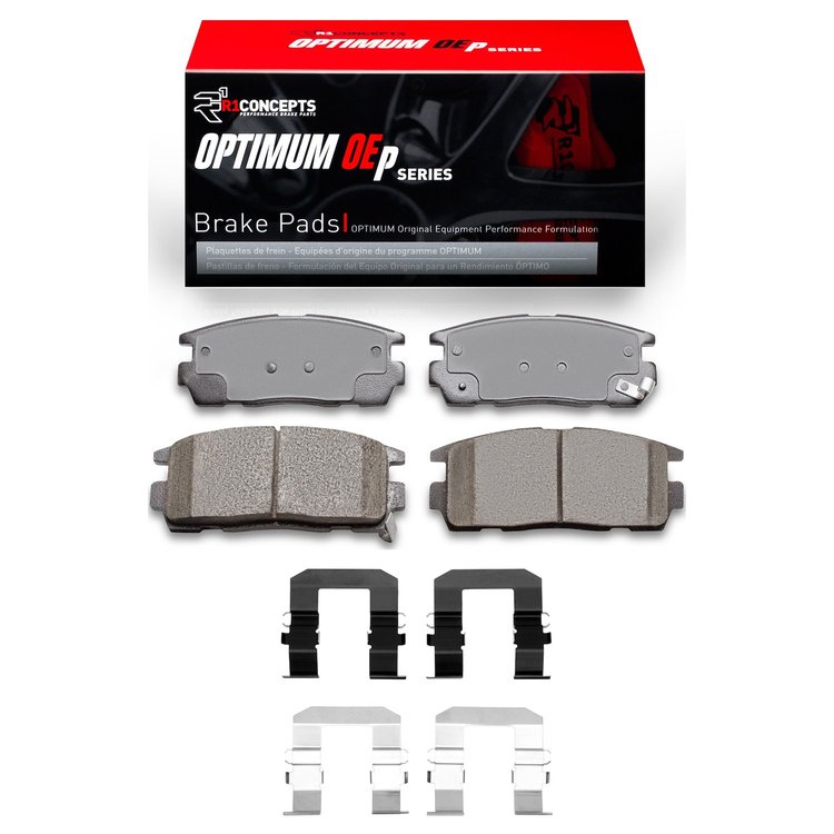 Optimum OE Brake Pads & Hardware Kit, 2007-2017 GM, Position: Rear