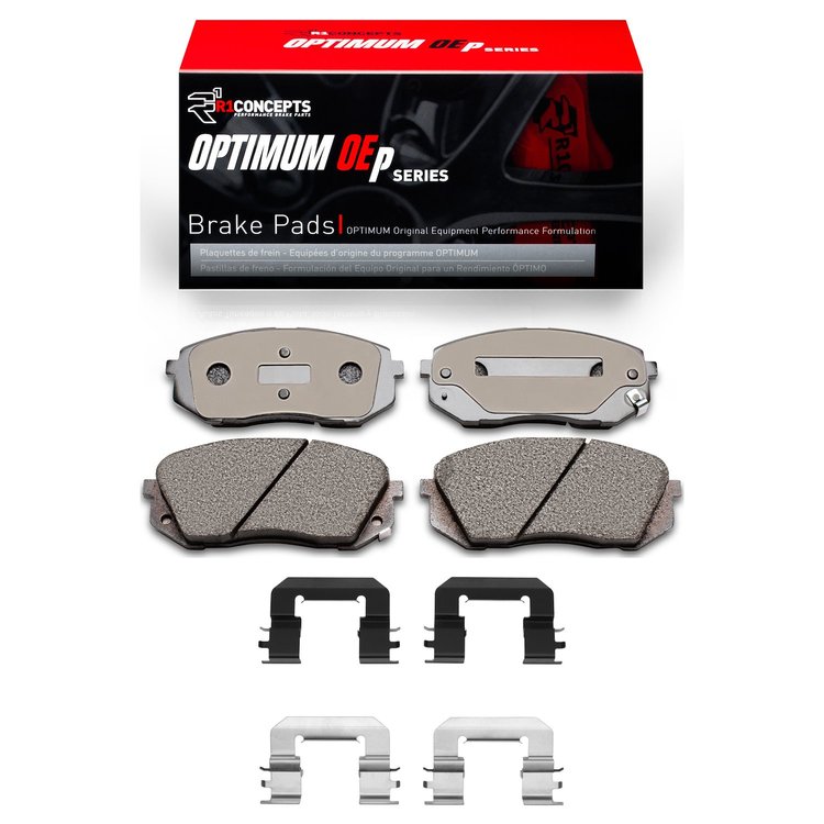Optimum OE Brake Pads & Hardware Kit, 2011-2012 Kia/Hyundai/Genesis, Position: Front