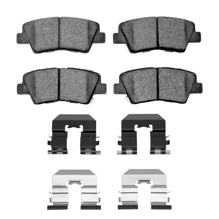 Optimum OE Brake Pads & Hardware Kit, 2007-2013 Kia/Hyundai/Genesis, Position: Rear