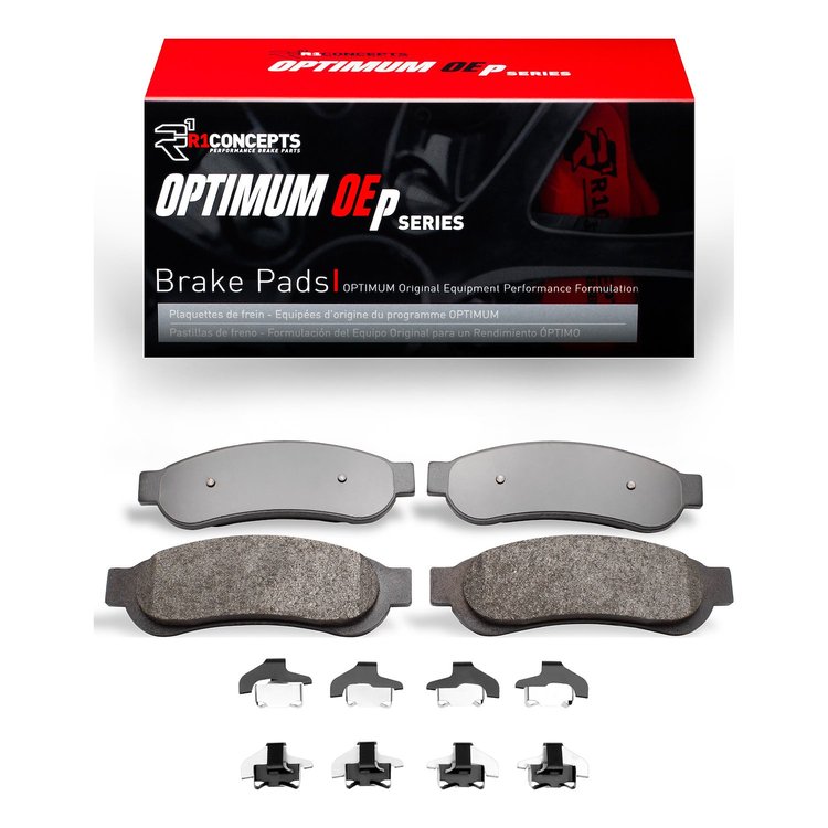 Optimum OE Brake Pads & Hardware Kit, 2010-2012 Ford/Lincoln/Mercury/Mazda, Position: Rear