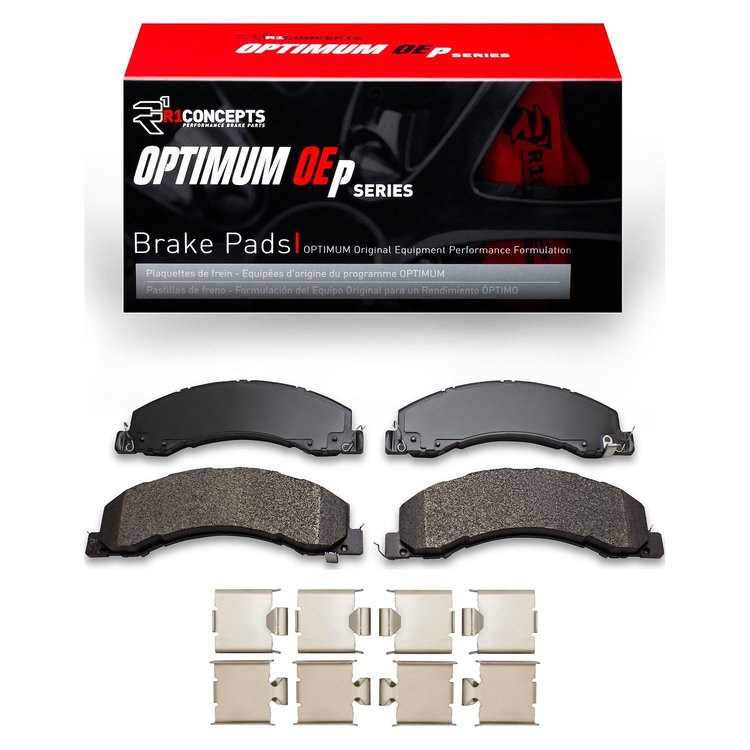 Optimum OE Brake Pads & Hardware Kit, 2008-2021 Fits Multiple Makes/Models, Position: Front & Rear