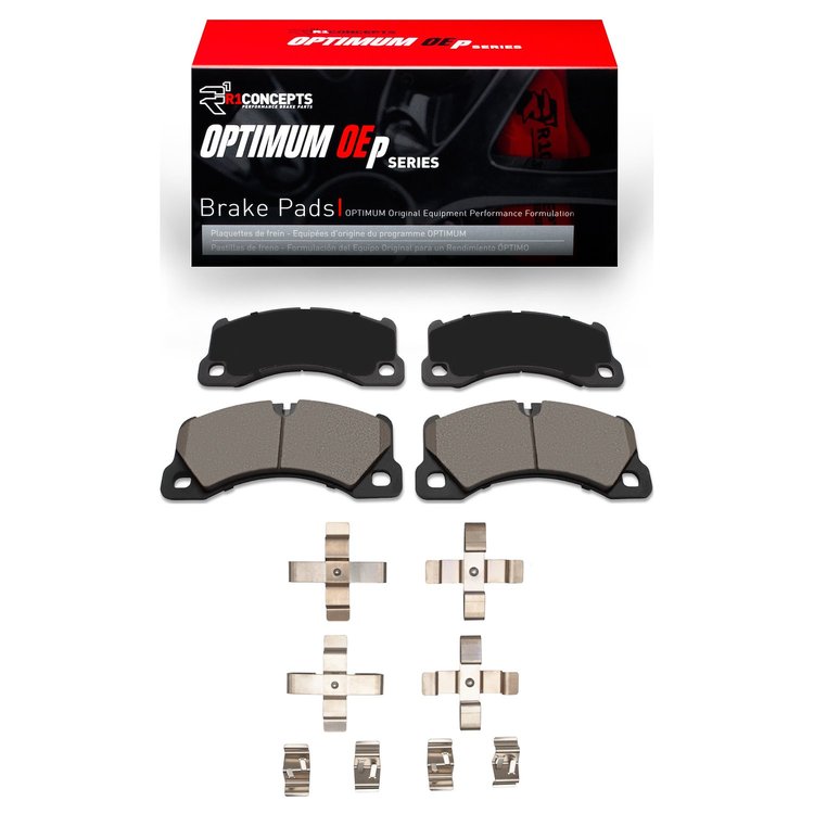 Optimum OE Brake Pads & Hardware Kit, 2009-2019 Audi/Porsche/Volkswagen, Position: Front