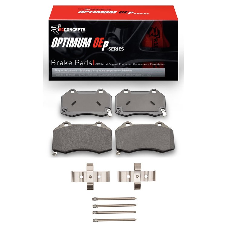Optimum OE Brake Pads & Hardware Kit, 2007-2010 GM, Position: Front