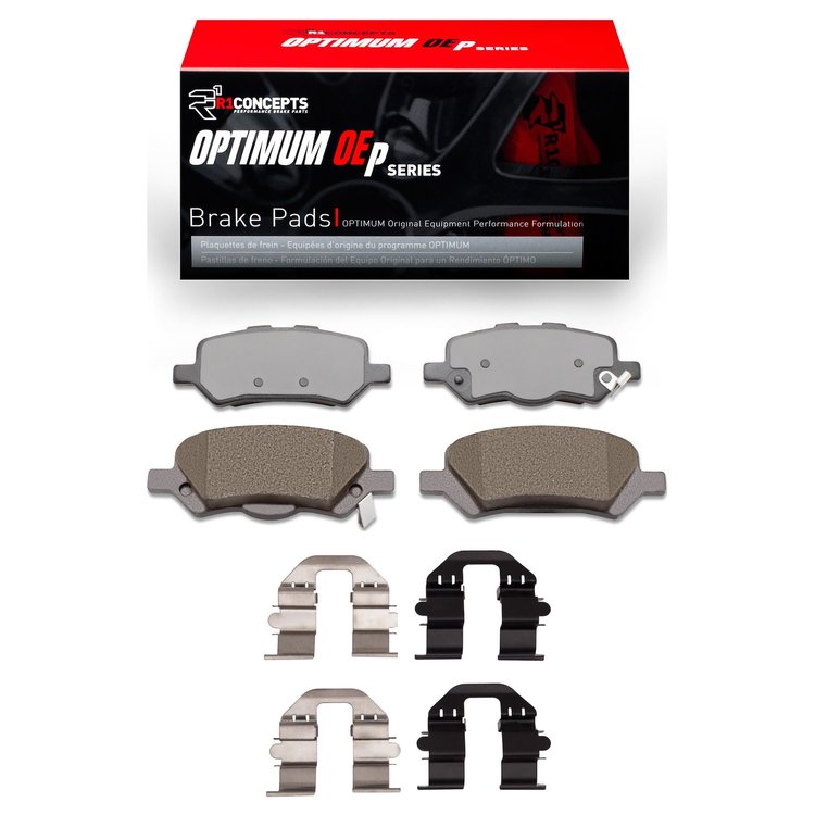 Optimum OE Brake Pads & Hardware Kit, 2009-2015 Lexus/Toyota/Scion, Position: Rear