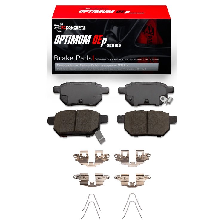 Optimum OE Brake Pads & Hardware Kit, Fits Select Fits Multiple Makes/Models, Position: Rear