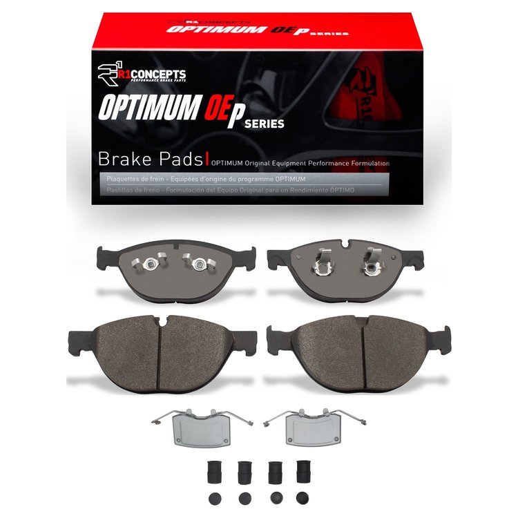 Optimum OE Brake Pads & Hardware Kit, Fits Select Jaguar, Position: Front
