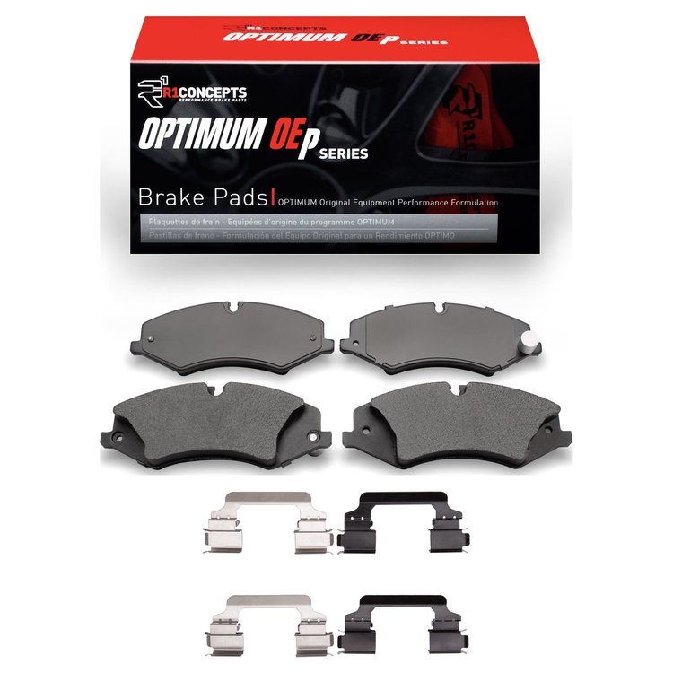 Optimum OE Brake Pads & Hardware Kit, 2010-2017 Land Rover, Position: Front