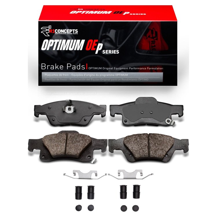 Optimum OE Brake Pads & Hardware Kit, Fits Select Mopar, Position: Rear