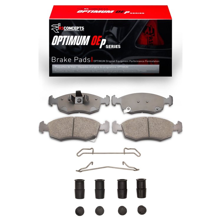 Optimum OE Brake Pads & Hardware Kit, 2012-2019 Mopar, Position: Front
