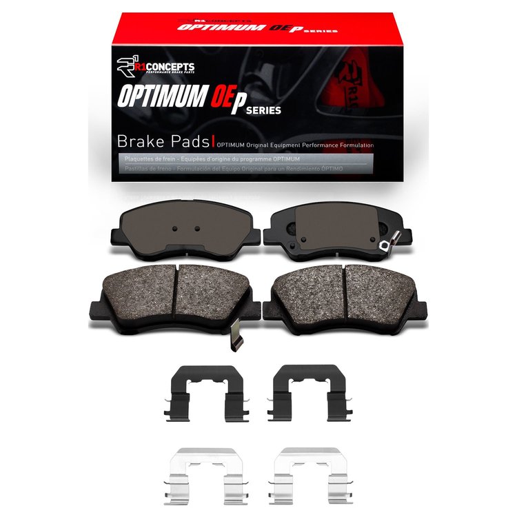 Optimum OE Brake Pads & Hardware Kit, 2012-2017 Fits Multiple Makes/Models, Position: Front