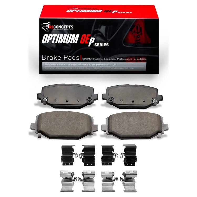 Optimum OE Brake Pads & Hardware Kit, 2012-2020 Fits Multiple Makes/Models, Position: Rear