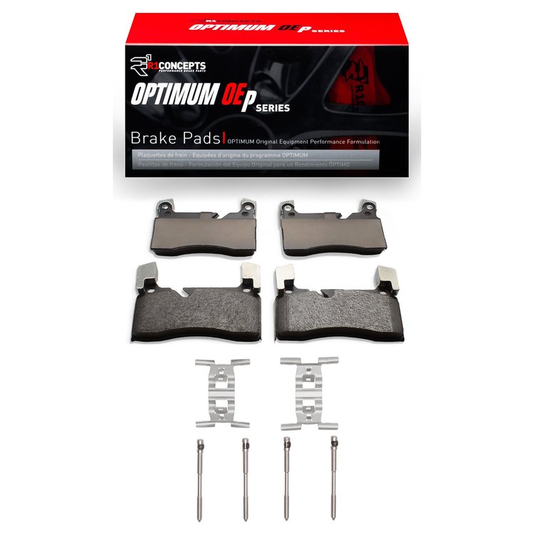 Optimum OE Brake Pads & Hardware Kit, 2011-2015 Mercedes-Benz, Position: Rear