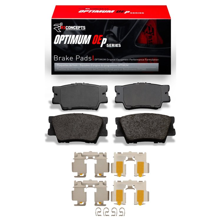 Optimum OE Brake Pads & Hardware Kit, Fits Select Fits Multiple Makes/Models, Position: Rear