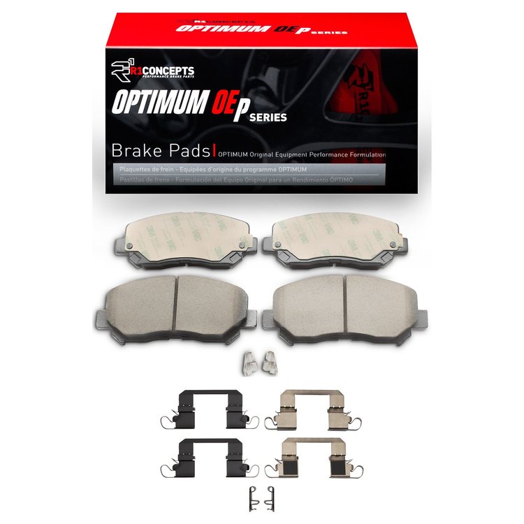 Optimum OE Brake Pads & Hardware Kit, 2016-2017 Mopar, Position: Front