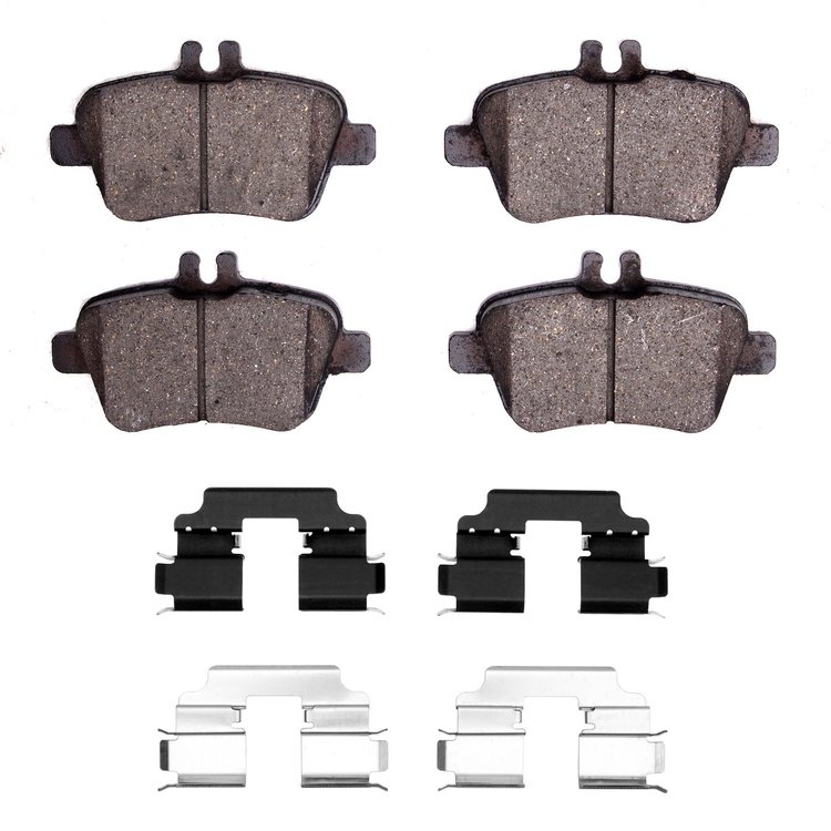 Optimum OE Brake Pads & Hardware Kit, 2012-2019 Mercedes-Benz, Position: Rear