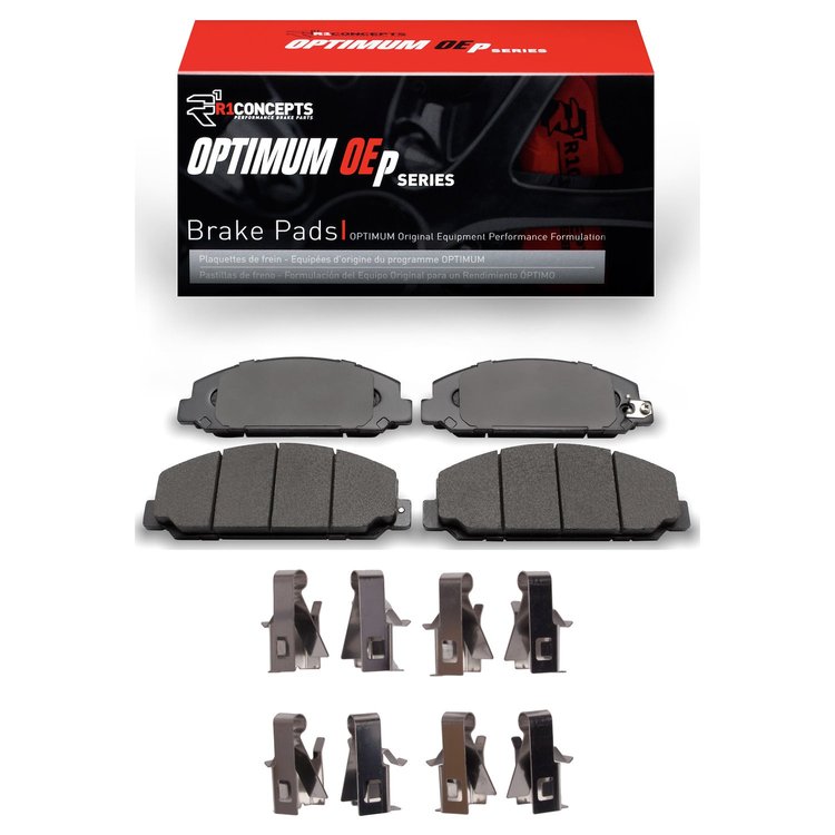 Optimum OE Brake Pads & Hardware Kit, 2013-2020 Hino, Position: Front & Rear