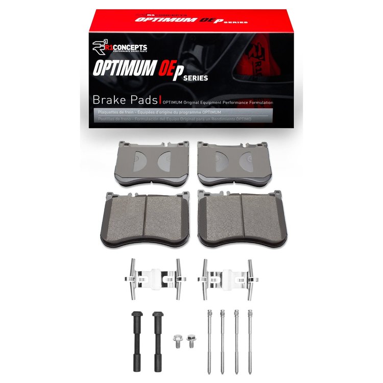 Optimum OE Brake Pads & Hardware Kit, 2013-2021 Mercedes-Benz, Position: Front
