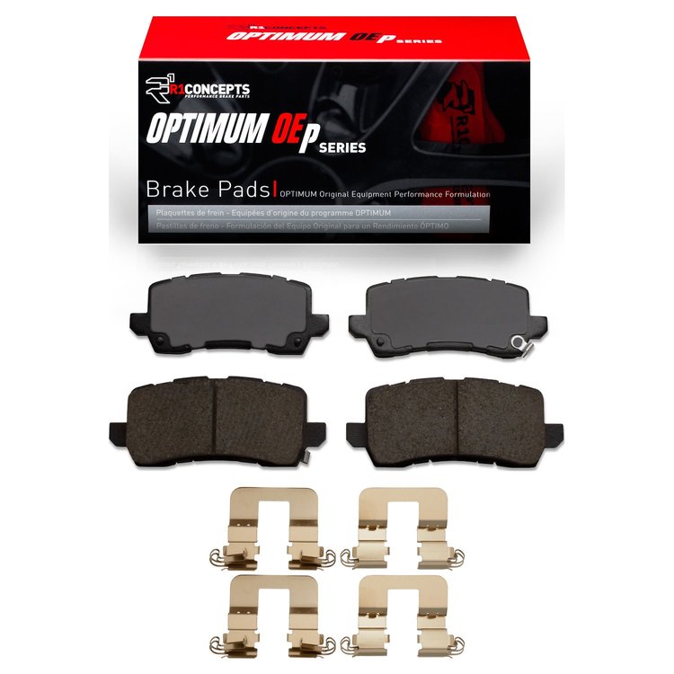 Optimum OE Brake Pads & Hardware Kit, 2014-2020 Acura/Honda, Position: Rear
