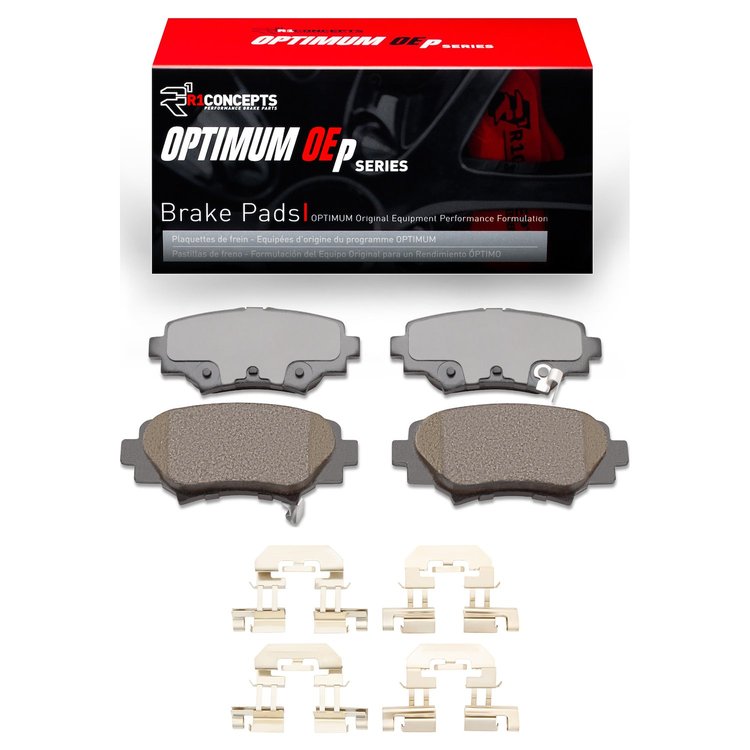 Optimum OE Brake Pads & Hardware Kit, 2014-2018 Ford/Lincoln/Mercury/Mazda, Position: Rear