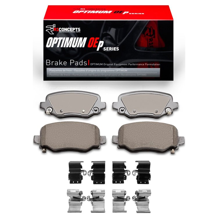 Optimum OE Brake Pads & Hardware Kit, Fits Select Mopar, Position: Rear