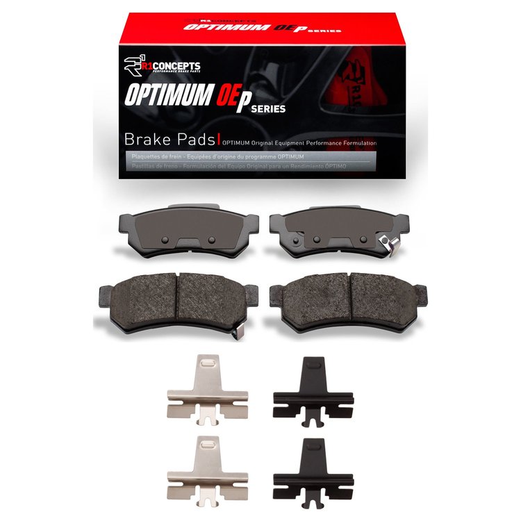 Optimum OE Brake Pads & Hardware Kit, 2007-2016 Fits Multiple Makes/Models, Position: Rear