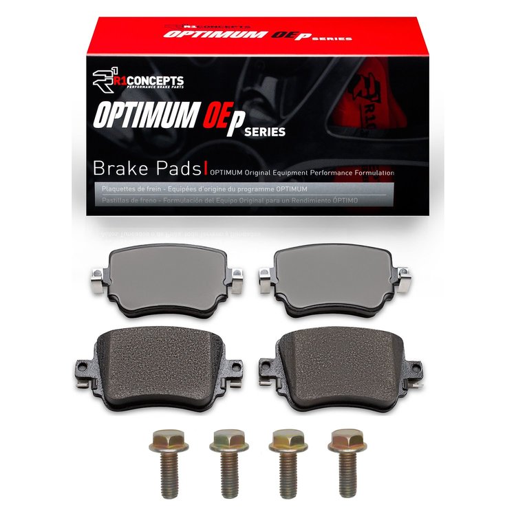 Optimum OE Brake Pads & Hardware Kit, Fits Select Audi/Porsche/Volkswagen, Position: Rear