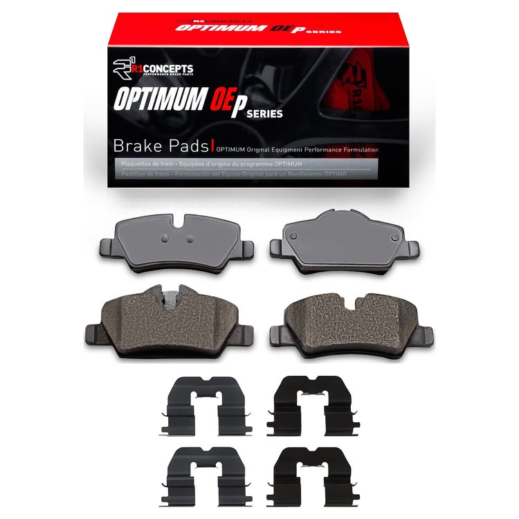 Optimum OE Brake Pads & Hardware Kit, Fits Select Mini, Position: Rear