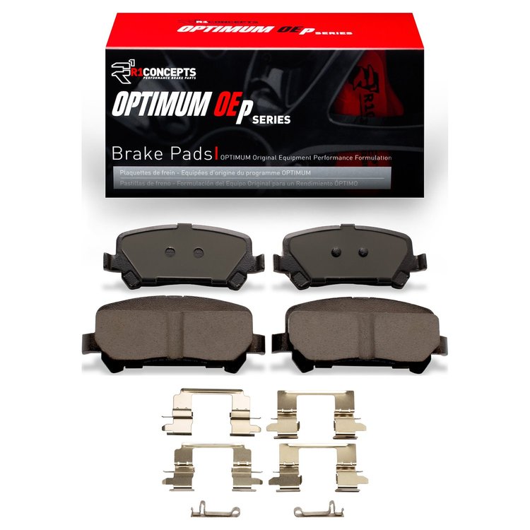 Optimum OE Brake Pads & Hardware Kit, 2015-2020 GM, Position: Rear