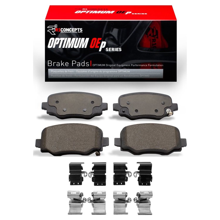 Optimum OE Brake Pads & Hardware Kit, Fits Select Mopar, Position: Rear