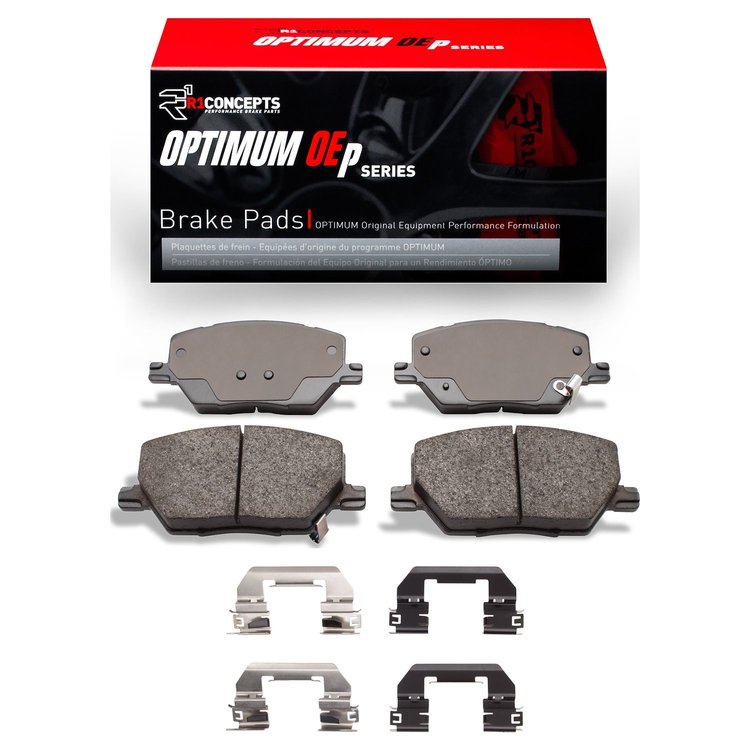 Optimum OE Brake Pads & Hardware Kit, Fits Select Mopar, Position: Front