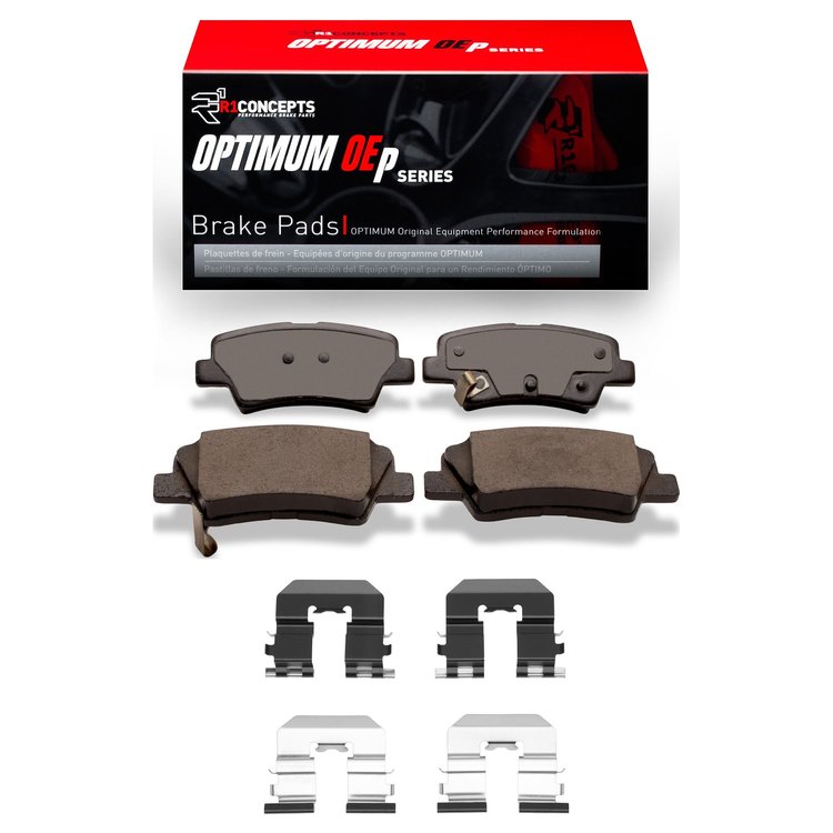 Optimum OE Brake Pads & Hardware Kit, 2013-2015 Mopar, Position: Rear