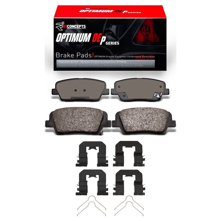 Optimum OE Brake Pads & Hardware Kit, 2010-2019 Kia/Hyundai/Genesis, Position: Rear