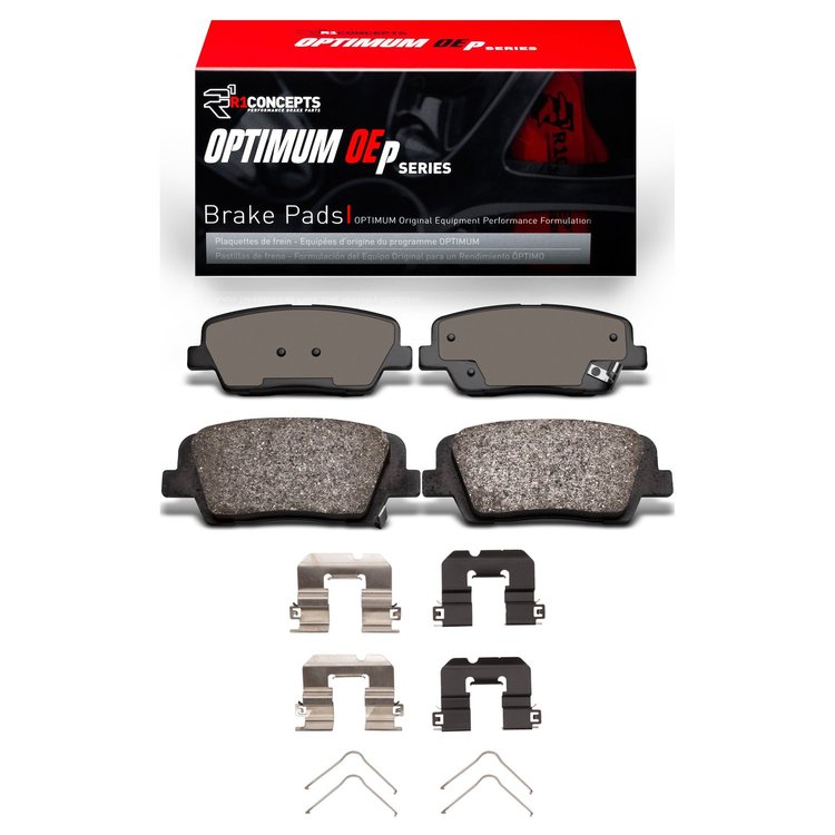 Optimum OE Brake Pads & Hardware Kit, Fits Select Kia/Hyundai/Genesis, Position: Rear