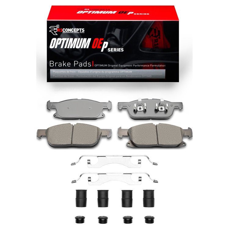Optimum OE Brake Pads & Hardware Kit, 2015-2020 Ford/Lincoln/Mercury/Mazda, Position: Front