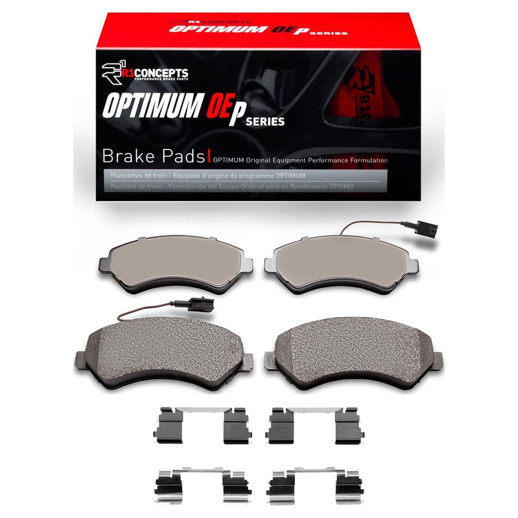 Optimum OE Brake Pads & Hardware Kit, 2014-2021 Mopar, Position: Front