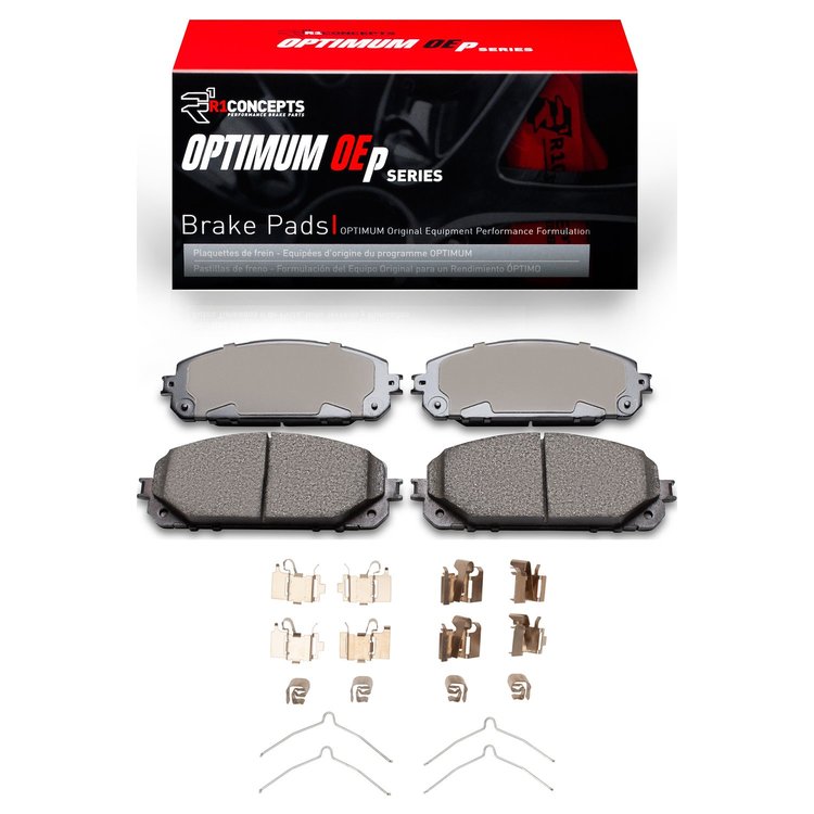 Optimum OE Brake Pads & Hardware Kit, 2015-2020 Mopar, Position: Front