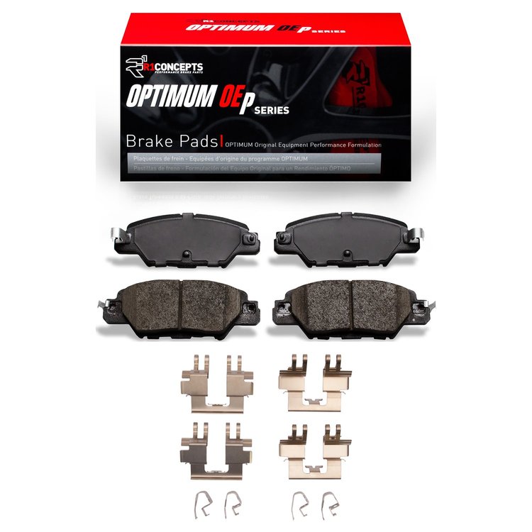 Optimum OE Brake Pads & Hardware Kit, Fits Select Ford/Lincoln/Mercury/Mazda, Position: Rear