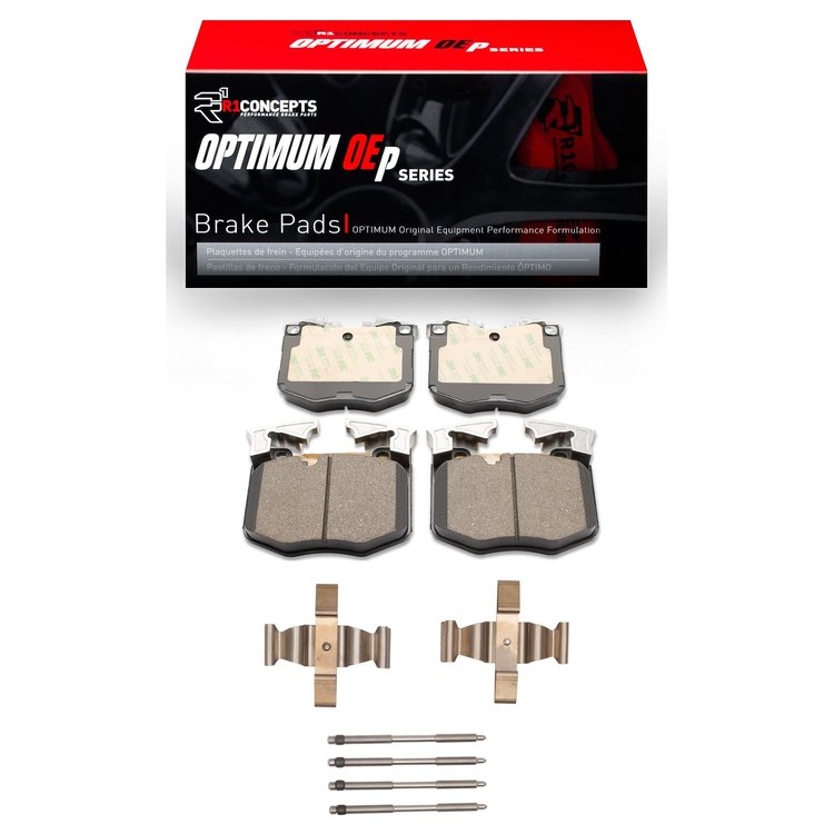 Optimum OE Brake Pads & Hardware Kit, Fits Select BMW, Position: Front