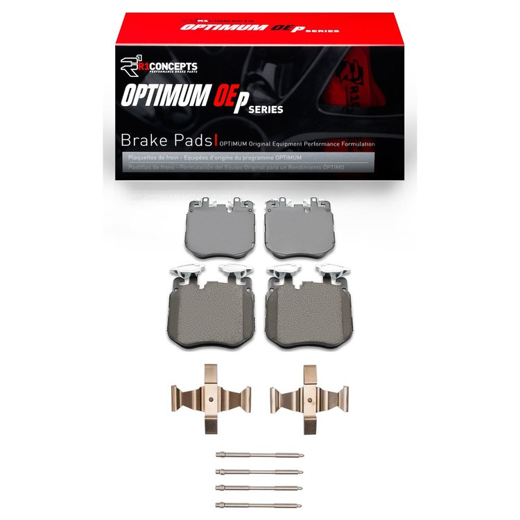 Optimum OE Brake Pads & Hardware Kit, 2016-2020 BMW, Position: Front