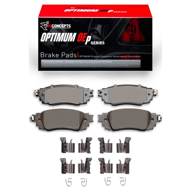 Optimum OE Brake Pads & Hardware Kit, Fits Select Lexus/Toyota/Scion, Position: Rear