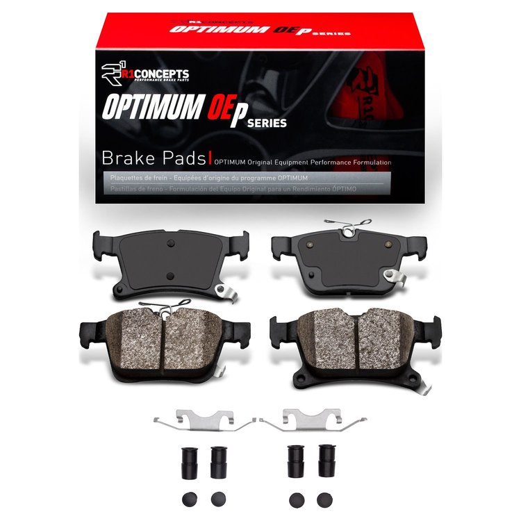Optimum OE Brake Pads & Hardware Kit, Fits Select Mopar, Position: Rear